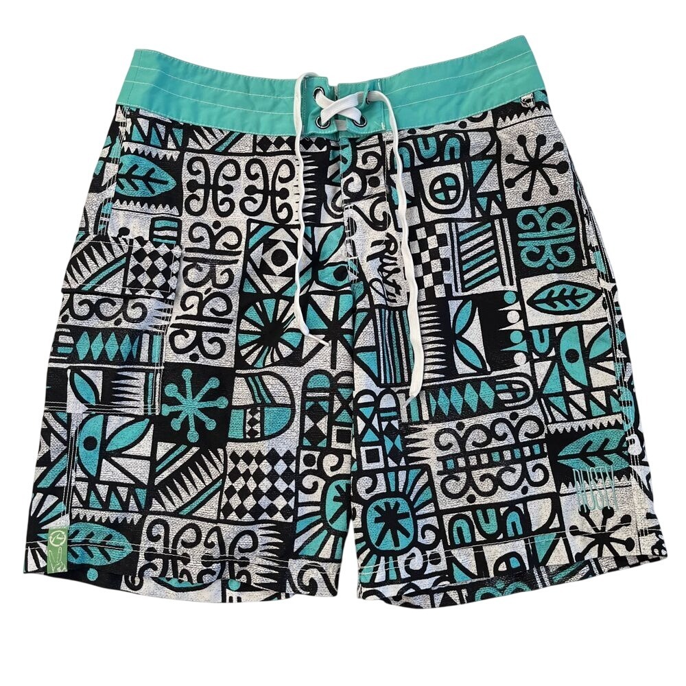 Rusty Mens Teal Recycled Material Board Shorts, Rusty Mens Swimwear, Rusty 151